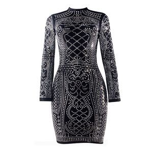 Women club party wear rhinestone mini dress